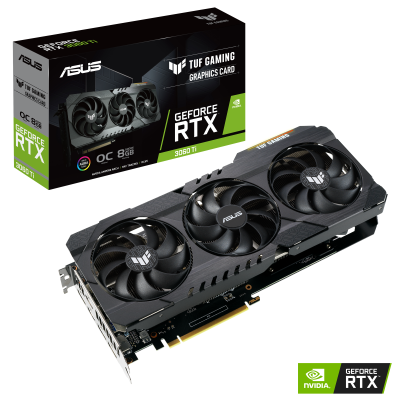 TUF-RTX3060TI-8G-GAMING ASUS - TUF-RTX3060TI-8G-GAMING - PCI Express 4.0 - NVIDIA - NVIDIA GeForce RTX 3060 Ti - 8 GB - GDDR6 SDRAM